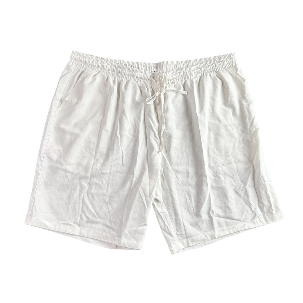 COOFANDY Mens White Casual Beach Shorts 3XL Elastic Drawstring Relaxed Fit